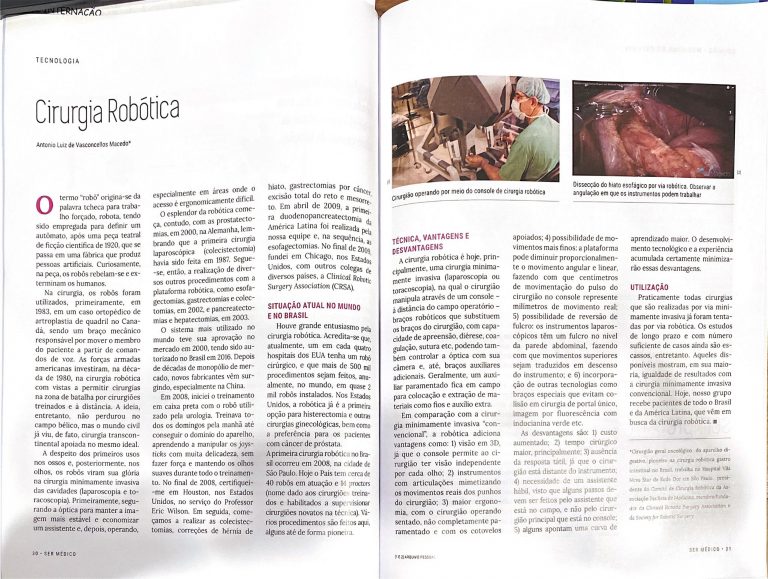 Revista Ser Médico Cirurgia Robótica Dr Macedo