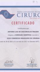 Certificado – XXXII CBC – Comissao Cientifica