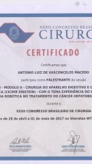 Certificado – XXXII CBC – Palestrante cancer hepatobiliopancreatico
