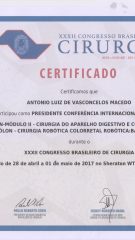 Certificado – XXXII CBC – Presidente conferencia internacional